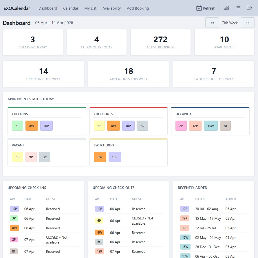 AirBnB Booking Calendar